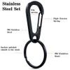 GyOnyx Stainless Steel Carabiner Keychain, Quick Release Heavy Duty Key Clip for Purse, Car, Motorcycle, Key Chain Rings Kit (1 Pack - Black) view 3