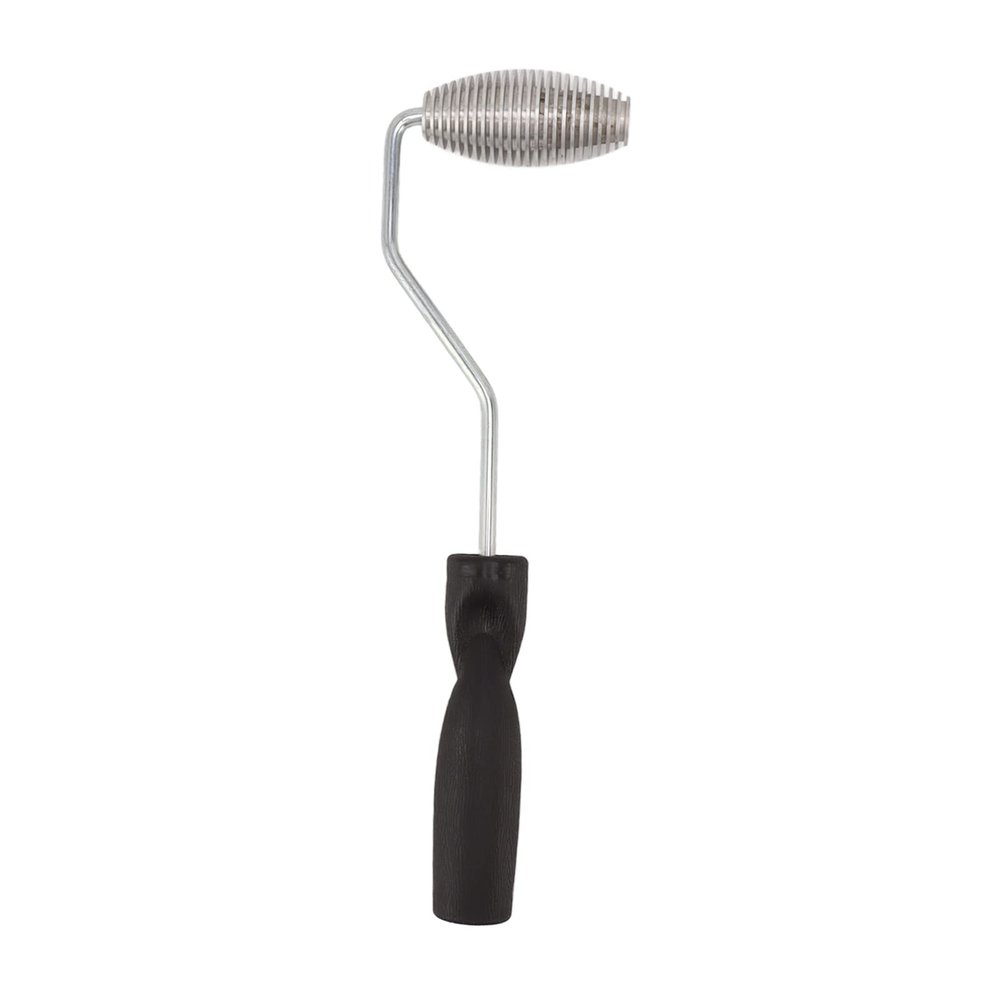 Fiberglass Roller Bubble Paddle Tool Aluminum Alloy Bubble Roller With Plastic Handle Olive Roll For Window Door Screen Repair And Fiberglass Lamination Bathtub Yacht Repairs (Type C)