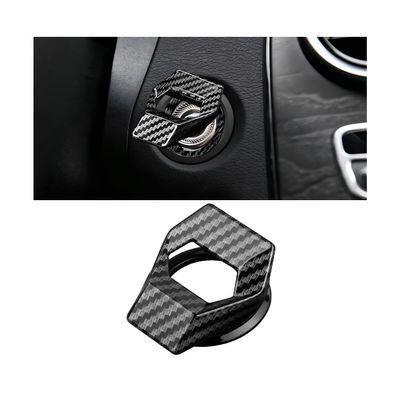 ANFTDCO Car Push Start Button Cover, Vehicle Engine Start Stop Button Protector, Automotive Interior Ignition Switch Decorative Protective Cover, Universal for SUV Motorhome Truck (Carbon Fibre)