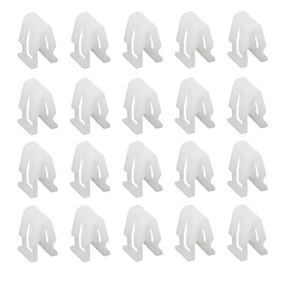 Yekoaru 20 PCS Car Fastener Clips, Plastic Elasticity Radio DVD Dash Panel Clips, U-Shape Front Console Retainer, Universal Car Dash Dashboard Trim Accessories (White)