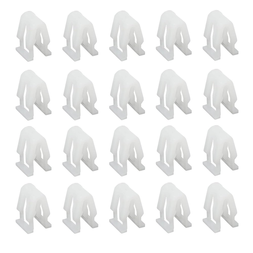 Yekoaru 20 PCS Car Fastener Clips, Plastic Elasticity Radio DVD Dash Panel Clips, U-Shape Front Console Retainer, Universal Car Dash Dashboard Trim Accessories (White)