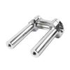 Liru 2 Pc Aluminum Handle Bar Riser Extension 6" Straight Handlebar Risers Black/Chrome; B Model Drilled and tapped for 1/2"-13 riser bolts view 3