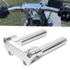 Liru 2 Pc Aluminum Handle Bar Riser Extension 6" Straight Handlebar Risers Black/Chrome; B Model Drilled and tapped for 1/2"-13 riser bolts view 4