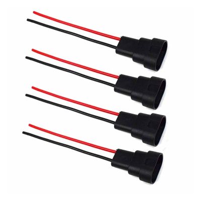 WDPASODYU 4Pcs 9005 9006 Male Female Plugs HB3 HB4 Adapter Wiring Harness Connector Extension Cable(4Pcs Male)