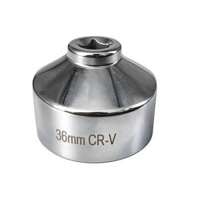 Craedli 36mm Oil Filter Wrench, Heavy-Duty Cr-V Steel 3/8" Drive Oil Filter Removal Tool, Universal Automotive 6 Point Socket Wrench for Most Cars, Trucks, SUVs(36MM)