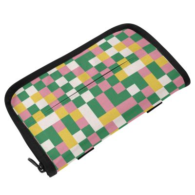 CuwrYet Car Tissue Holder Car Visor Organizer Tissue Box Holder for Car Sun Visor Organizer with Car Vehicle Accessories Essentials Interior for Women Men Checkered Green Pink Yellow