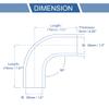 Motoforti 90 Degrees Elbow Coupler Silicone Hose 38mm to 38mm ID 4 Layers Cloth Intercooler Heater Turbocharger Air Intake Pipe Radiator Coolant Tube 7" l Blue view 3