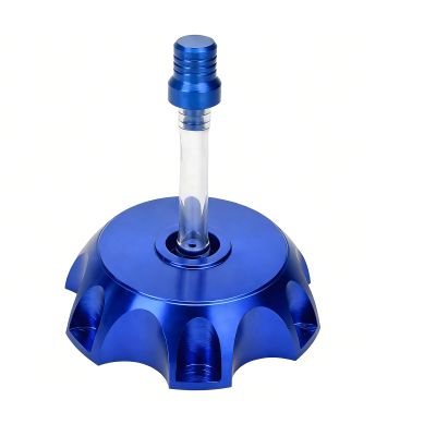 Fiknonk 1 PC Motorcycle Gas Cap, CNC Aluminum Alloy Fuel Tank Cap with Vent Hose,Inside Diameter 1.95(49.5mm), Replacement Cover for 50cc-160cc Dirt Bikes, Pit Bikes (Blue)