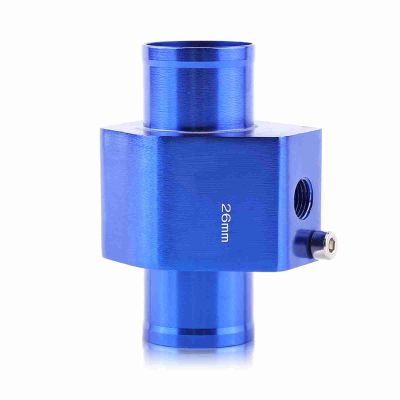 Zohisin Blue Metal Temp Joint Pipe Hose Temperature Sensor Adapter with 2 Stainless Steel Clamps Accurate Temperature Gauge for Most Cars Overheating and Diagnose Vehicle Problems Easily (01)