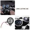 ABOOFAN Motorcycle Speedometer Gauge Dual Odometer Replacement with White Dial Chrome Case for Motorbike Modified Accessories view 4