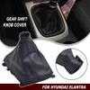 Kakulkomen Manual Car Handle Leather Gear Shift Knob with Gaiter Boot Cover Case for H-yundai Elantra HD 2010-2011(only case) view 3
