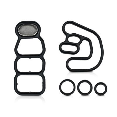 15810-RKB-J01 Variable Valve Timing VVT VTEC Solenoid Filter Gasket Cover Set 2.4L 3.0L 3.5L Compatible with Honda Accord Odyssey 2005-2007 Pilot 2006-2008 Replaces 917-268, 15826-RDV-J01, 917-175