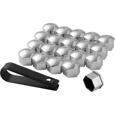 Car Wheel Nut Caps for Hyundai Verna, Lug Nuts Covers Bolt Cap Auto Hub Screw Protector Cars Tire Rims Nut Exterior Protection Decoration,E/Silver-C/21mm