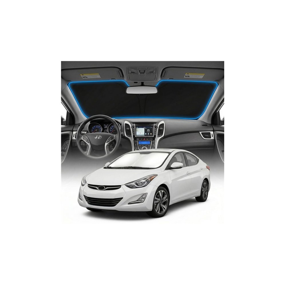 for Hyundai Elantra Sun Shade Windshield Cover - Custom Fit Elantra Accessories 2011-2016 Sunshade Foldable UV Protection & Heat Shield Sun Visor Accessories