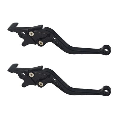 bskkw 1 Pair Black Motorcycle Brake Clutch Levers, CNC Aluminum Alloy Handle Set for Scooter Motorbike, Adjustable Replacement Parts