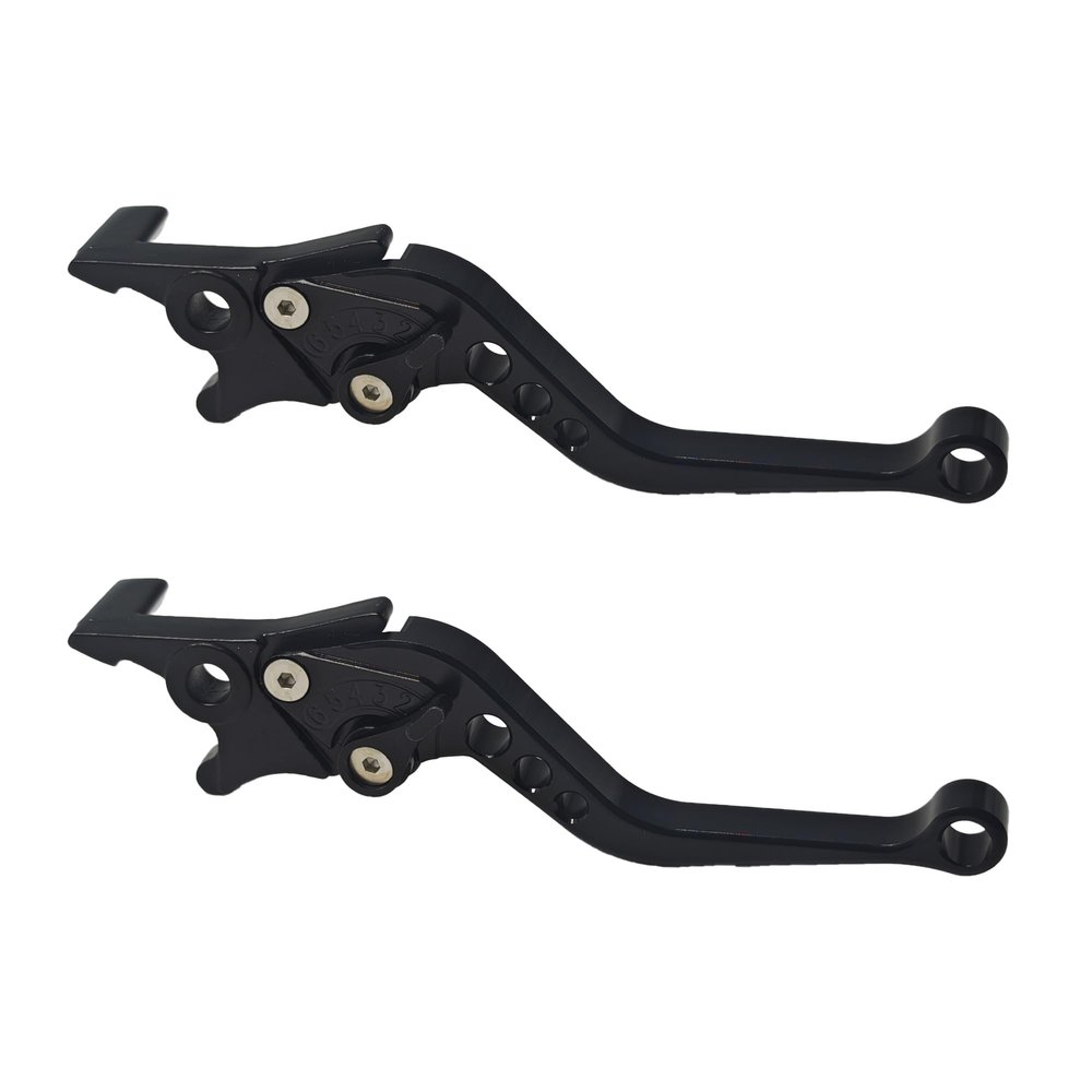 bskkw 1 Pair Black Motorcycle Brake Clutch Levers, CNC Aluminum Alloy Handle Set for Scooter Motorbike, Adjustable Replacement Parts