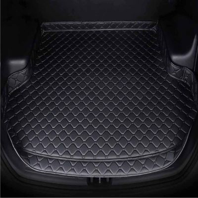 Car Boot Liner for Land Rover Evoque (Convertible) 2016-2024, Leather Waterproof Anti-Scratch Anti-Slip Auto Rear Trunk Carpet Protector Pad,Black