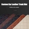Car Boot Liner for Land Rover Evoque (Convertible) 2016-2024, Leather Waterproof Anti-Scratch Anti-Slip Auto Rear Trunk Carpet Protector Pad,Black view 2