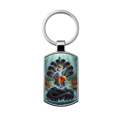 Stainless Steel Radha Krishna Keyring Keychain For Bike Car Home Office (Design-4)