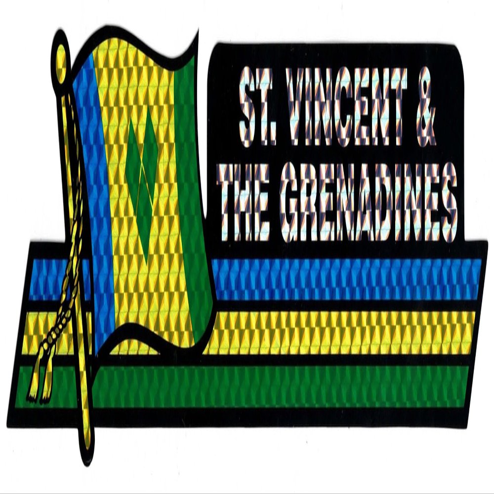 St. Vincent & Grenadines 3"x12" Reflective Decal Bumper Sticker DCX-200