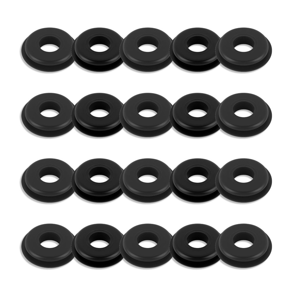 20PCS Semi Truck Glad Hand Seals,Flexible Semi Truck Gladhand Seals Compatible with Haldex Tramec,Rubber Round Semis Trucks Air Hose Glad Hands Grommets as Semis Trucks Accessories (Black)