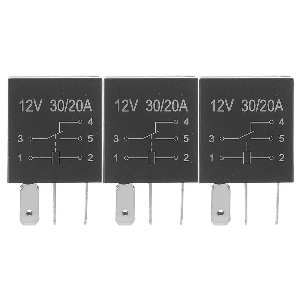 MAGICLULU 3pcs 12v 30a Automotive Starter Relay 5-pin Multi-Purpose Replacement for Car, Truck, and Boat Use