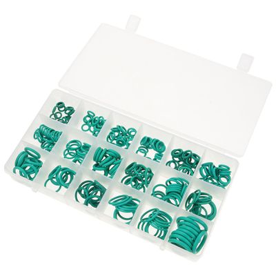 NULYLU 270pcs Car Air Conditioner O-Rings Seal Kit, Green Rubber Compressor Sealing Gaskets for Automotive Ac Repair, Universal Auto O Rings Set for Engine Cooling and Climate Control