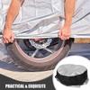 Luxshiny Oxford Cloth Spare Tire Cover Black Silver M (85x37cm) Universal Car Wheel Storage Bag with Handle UV Protection for Suvs Trailers Rvs view 3