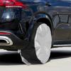 Luxshiny Oxford Cloth Spare Tire Cover Black Silver M (85x37cm) Universal Car Wheel Storage Bag with Handle UV Protection for Suvs Trailers Rvs view 4