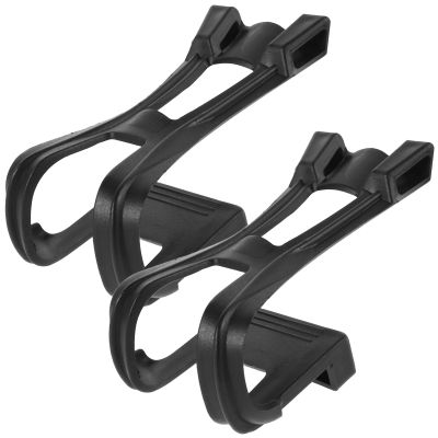 NULYLU 2pcs Cycling Pedal Toe Clips Cage Straps for Mountain Road Bikes Non-Slip Plastic Fixed Gear Pedal Accessories for Indoor and Outdoor Exercise