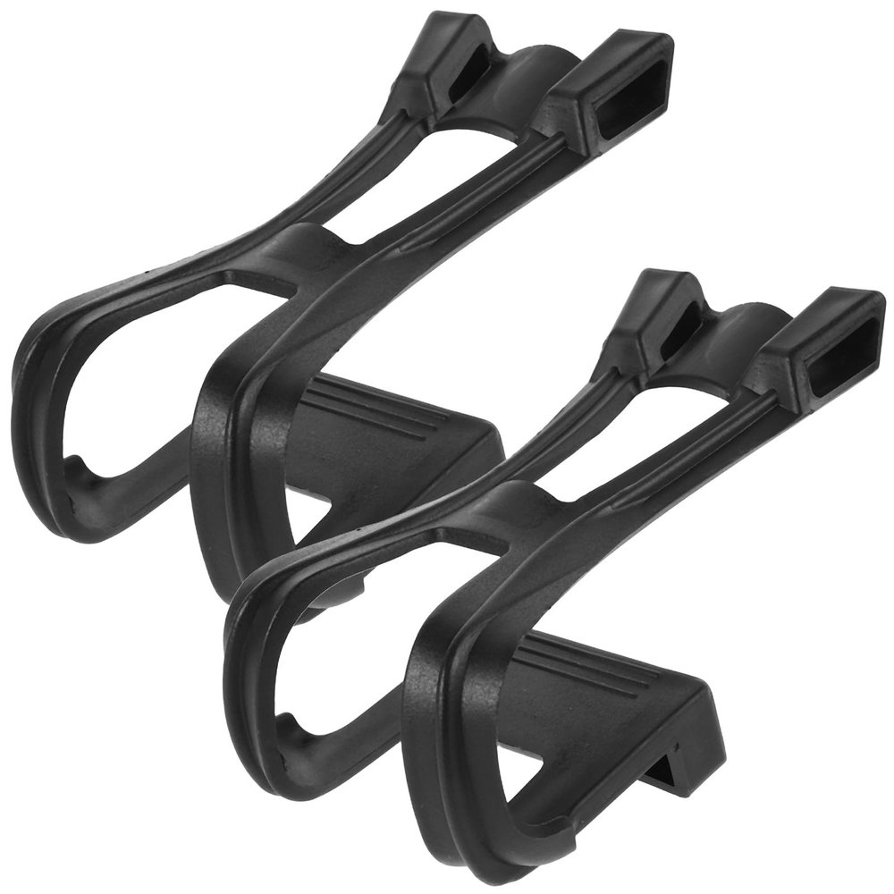 NULYLU 2pcs Cycling Pedal Toe Clips Cage Straps for Mountain Road Bikes Non-Slip Plastic Fixed Gear Pedal Accessories for Indoor and Outdoor Exercise