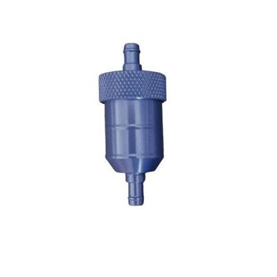 Blue 6mm & Spare Element Metal Universal in LINE Fuel Filter Aluminium