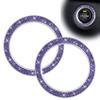 YUPIKJI 2PCS Car Bling Crystal Rhinestone Engine Start Decoration Ring, Push Start Button Cover, Crystal Rhinestone Auto Key lgnition Knob Ring, Auto Sparkling Sticker for Women Girls (Purple, 2PCS) view 1