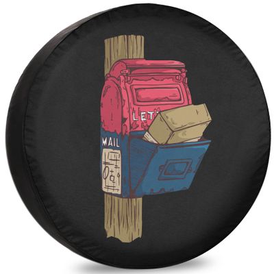 Mail Carrier Spare Tire Cover Dust-Proof Wheel Tire Cover Fit Trailer, RV, SUV and Many Vehicle 14 Inch