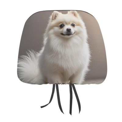 FDSTRGGHR Car Headrest Covers Personalized Car Seat Headrest Cover Universal Auto Head Rest Covers Pomeranian Dog Headrest Covers Auto Accessories Dust Cover for Cars SUV Trucks