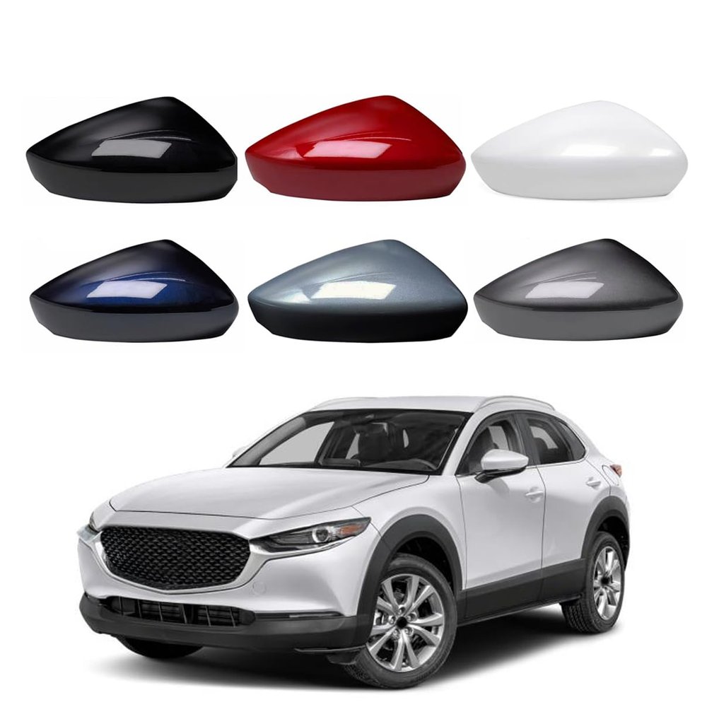 Car Rearview Mirror Cap Cover Replacement For Mazda CX-30 CX30 2020 2021 2022 2023 2024 (Tungsten Steel Gray, Right)