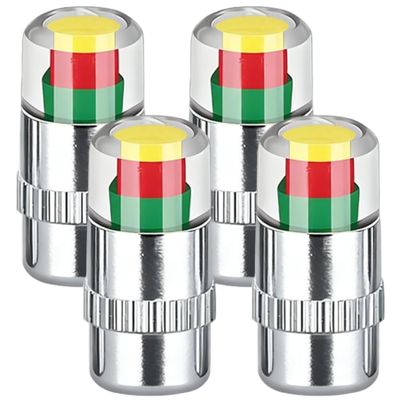Tire Pressure Caps, 4Pcs Tire Pressure Monitoring Caps, 2.4Bar 36PSI Monitor Sensor Indicator, Easy to Read 3 Color Eye Alert for Most Cars