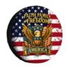 Vomokim Eagle Faith Freedom Spare Tire Cover 1776-2026 USA Independence American Flag Wheel Protectors Universal Fit for RV SUV Truck Travel 15" view 1