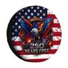 Vomokim 250 Years Free Spare Tire Cover 1776-2026 USA Independence American Flag Wheel Protectors Universal Fit for RV SUV Truck Travel 16" view 1
