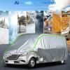 Car Cover for VW Caravelle T4 Long Van 1990-2003 Waterproof All-Weather,Heavy Duty Full Outdoor Cover with Windproof Straps,Winter Snow/Rain Dust Anti-UV(Silver) view 2