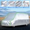 Car Cover for VW Caravelle T4 Long Van 1990-2003 Waterproof All-Weather,Heavy Duty Full Outdoor Cover with Windproof Straps,Winter Snow/Rain Dust Anti-UV(Silver) view 4