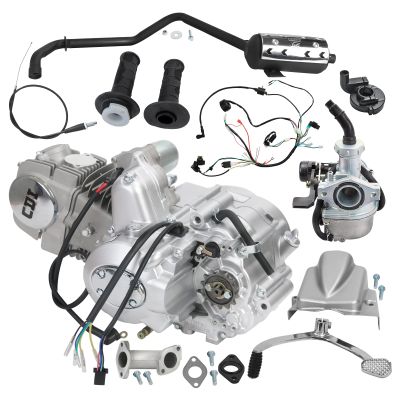 Complete 140cc 4-Stroke Semi-Auto Engine Motor Kit with Top Electric Starter 3-Speed with Reverse for Go Kart ATV Quad Buggy Tricycle Taotao Coolster Kazuma Roketa ATC70 TRX90 Upgrade 70-125cc
