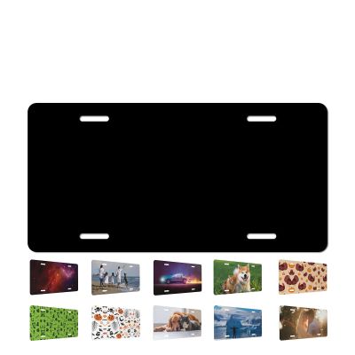 Custom License Plate for Front of Car, Personalized Aluminum Vanity Plate with Photo Text Logo, Rust-Free Metal Auto Tag, 6x12 Inch Decorative Car Accessories for Men Women, PureBlack