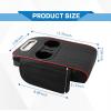 wuyaoyao Car Center Console Armrest Pillow, 13.78"7.48"2.56" Leather Arm Rest Cover for Cars, Memory Foam Auto Armrest Cushion Pad with Pocket, Cup Holder & Tissue Box, Car Accessories (Black+Red) view 2
