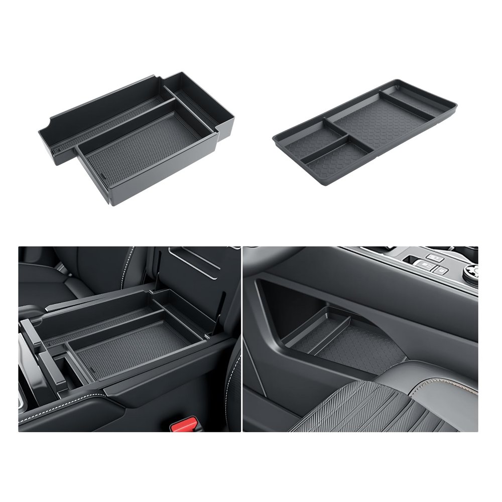BIBIBO 2Pack for 2026 Pathfinder Center Console Organizer 2026 Nissan Pathfinder Console Armrest Insert Tray +Under Central Organizer Tray 2026 Nissan Pathfinder Accessories