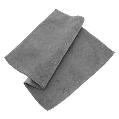 MUELODSIC Super Absorbent Car Drying Towel, Dual-Layer Suede Coral Fleece Cloth 30x40cm, Lint-Free Car Wash Towel for Auto Detailing and Waxing, Gray