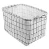 Abaodam Car Trunk Organizer Large Foldable Linen Storage Box Moisture-resistant Fabric for Vehicle Cargo, Multi-use Car Truck Organization Bin in White Checkered Pattern view 1