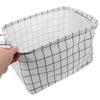 Abaodam Car Trunk Organizer Large Foldable Linen Storage Box Moisture-resistant Fabric for Vehicle Cargo, Multi-use Car Truck Organization Bin in White Checkered Pattern view 3