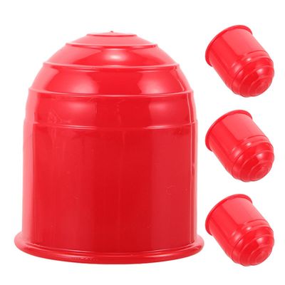 UTHCLO 4pcs Red Plastic Tow Ball Covers Trailer Hitch Ball Caps Rv Towing Protector Dustproof Caps for Truck and Caravan Accessories