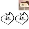 2PCS Car Mirror Decal Rearview Vinyl Stickers and Decal Car Accessories (Cat Heart) view 1